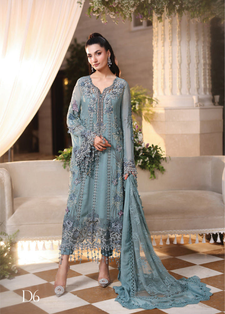 Maria B Unstitched Embroidered Chiffon 3 Piece Suit MB26UCF D6 - Festive Collection