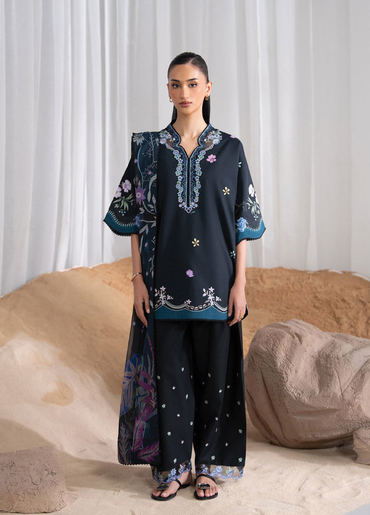 Nysa by Seran Unstitched Embroidered Cambric 3 Piece Suit SN26UNC Zielle D-06 - Casual Collection