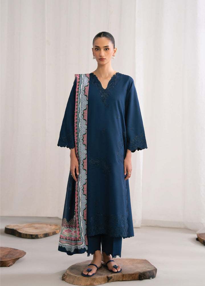 Nysa by Seran Unstitched Embroidered Cambric 3 Piece Suit SN26UNC Nerelle D-09 - Casual Collection