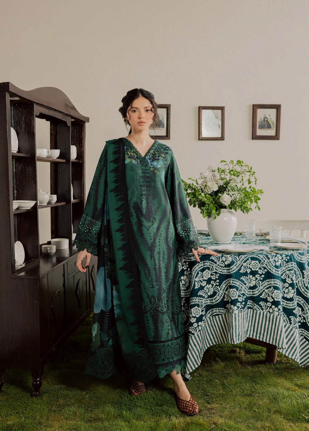 Gardenia by Nureh Unstitched Embroidered Viscose Slub 3 Piece Suit NU26UGV NSG-227 - Casual Collection