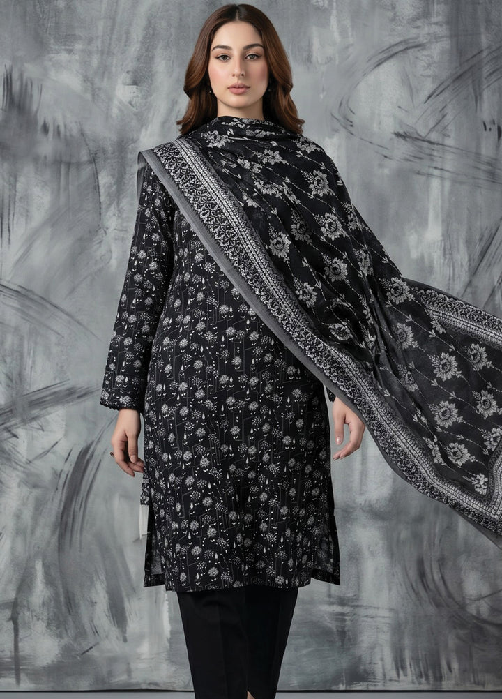 Black N White by Regalia Textiles Unstitched Printed Lawn 3 Piece Suit RG26UBNW D-03 - Casual Collection