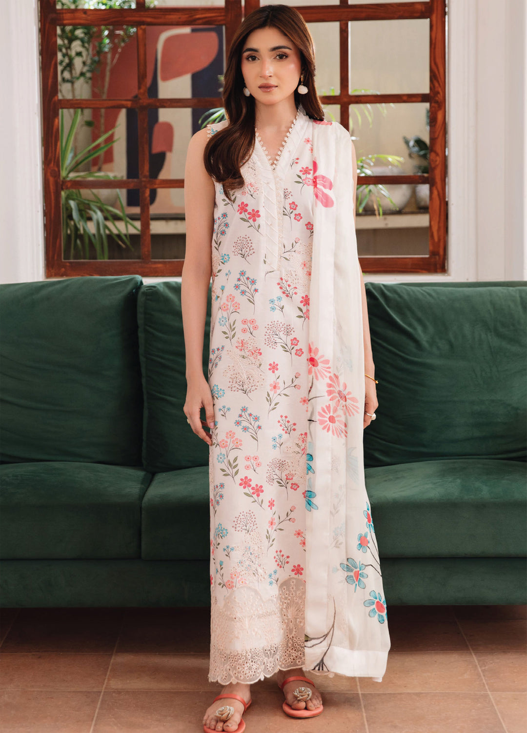 Summer Breeze by Humdum Unstitched Embroidered Lawn 3 Piece Suit HD26ULSB D-09 - Casual Collection