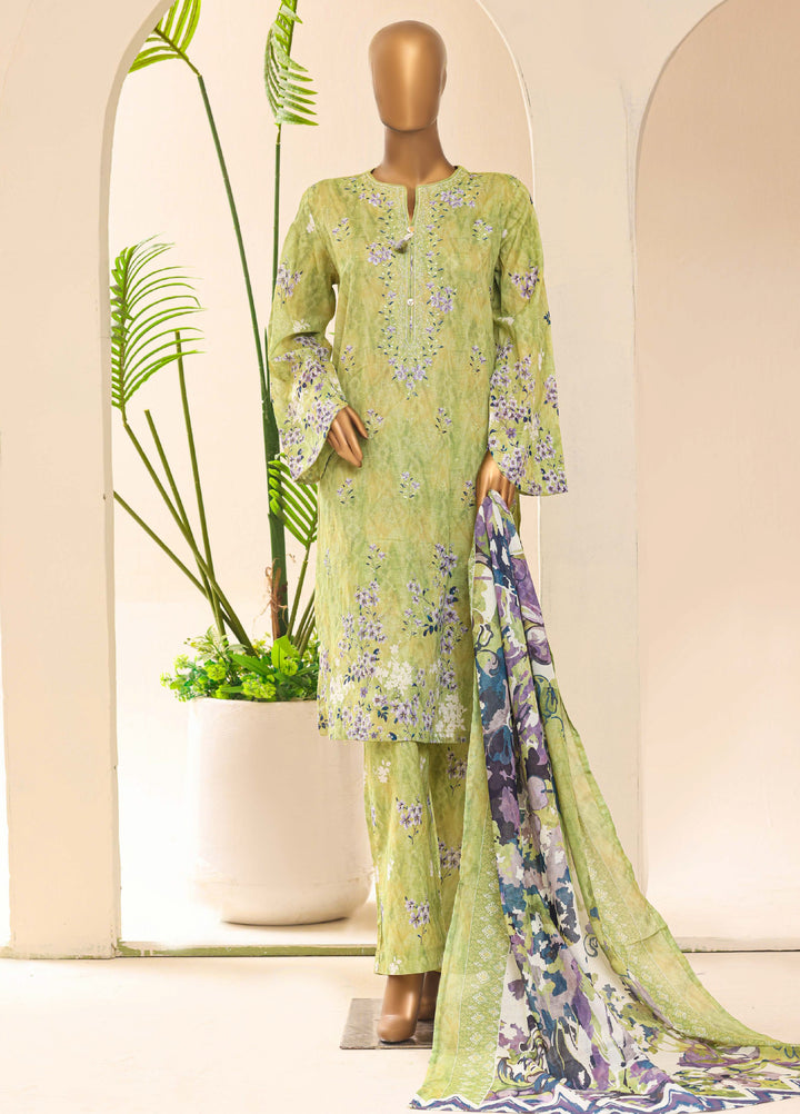 HZ Textiles RTW Printed Lawn 3 Piece Suit HZ26PPL LPE-3P-064 - Casual Collection