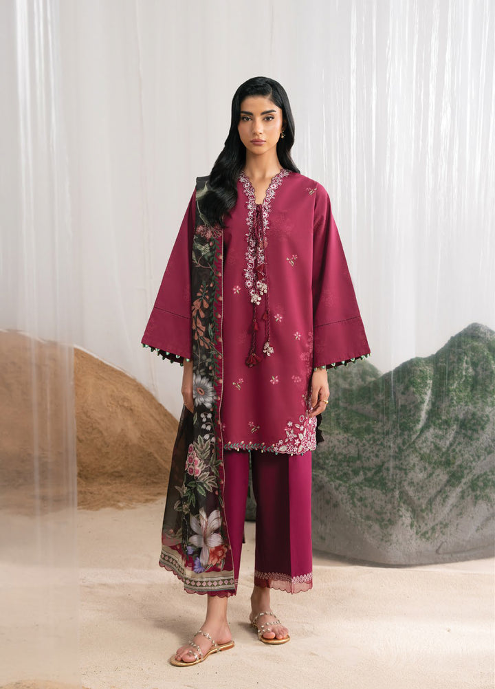 Nysa by Seran Unstitched Printed Cambric 3 Piece Suit SN26UNC Ruelle D-04 - Casual Collection