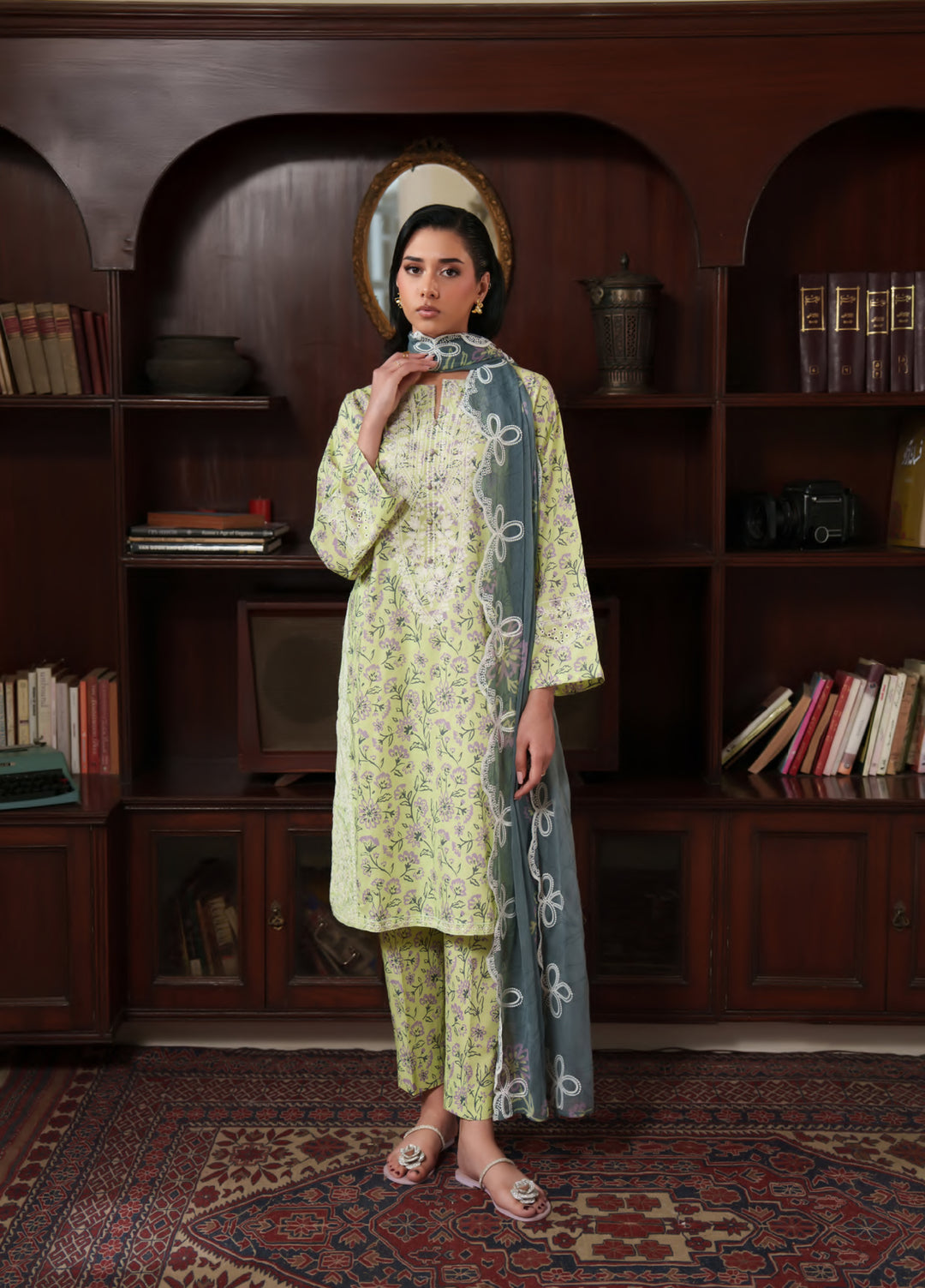 Bloom Enara by Rashid Textiles Unstitched Embroidered Lawn 3 Piece Suit RT26ULB 1005 - Casual Collection