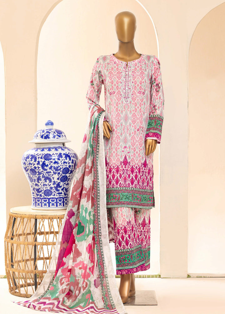 HZ Textiles RTW Printed Lawn 3 Piece Suit HZ26PPL LPE-3P-066 - Casual Collection