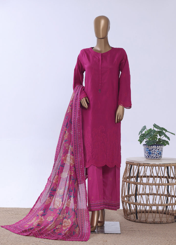 HZ Textiles RTW Embroidered Cross Hatch 3 Piece Suit HZ26PCL Sbe-3P-080 - Casual Collection
