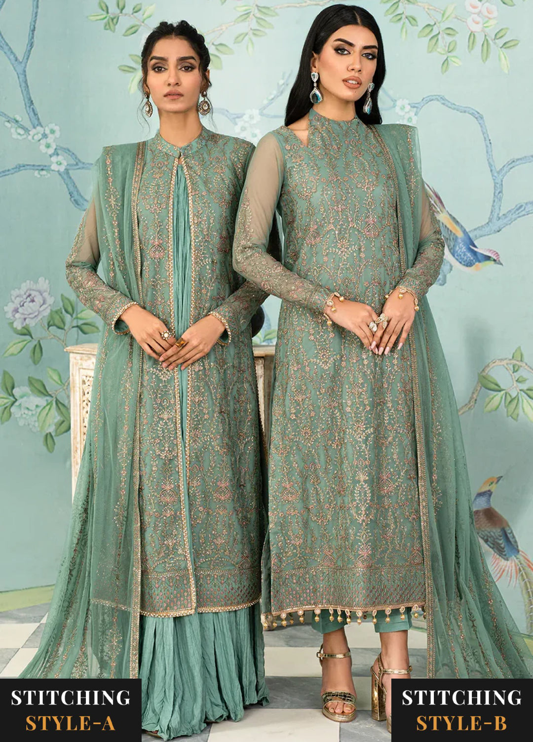 Zarif Women Unstitched Embroidered Net 3 Piece Suit ZR26UFC ZAF 11 ABSHAAR - Festive Collection