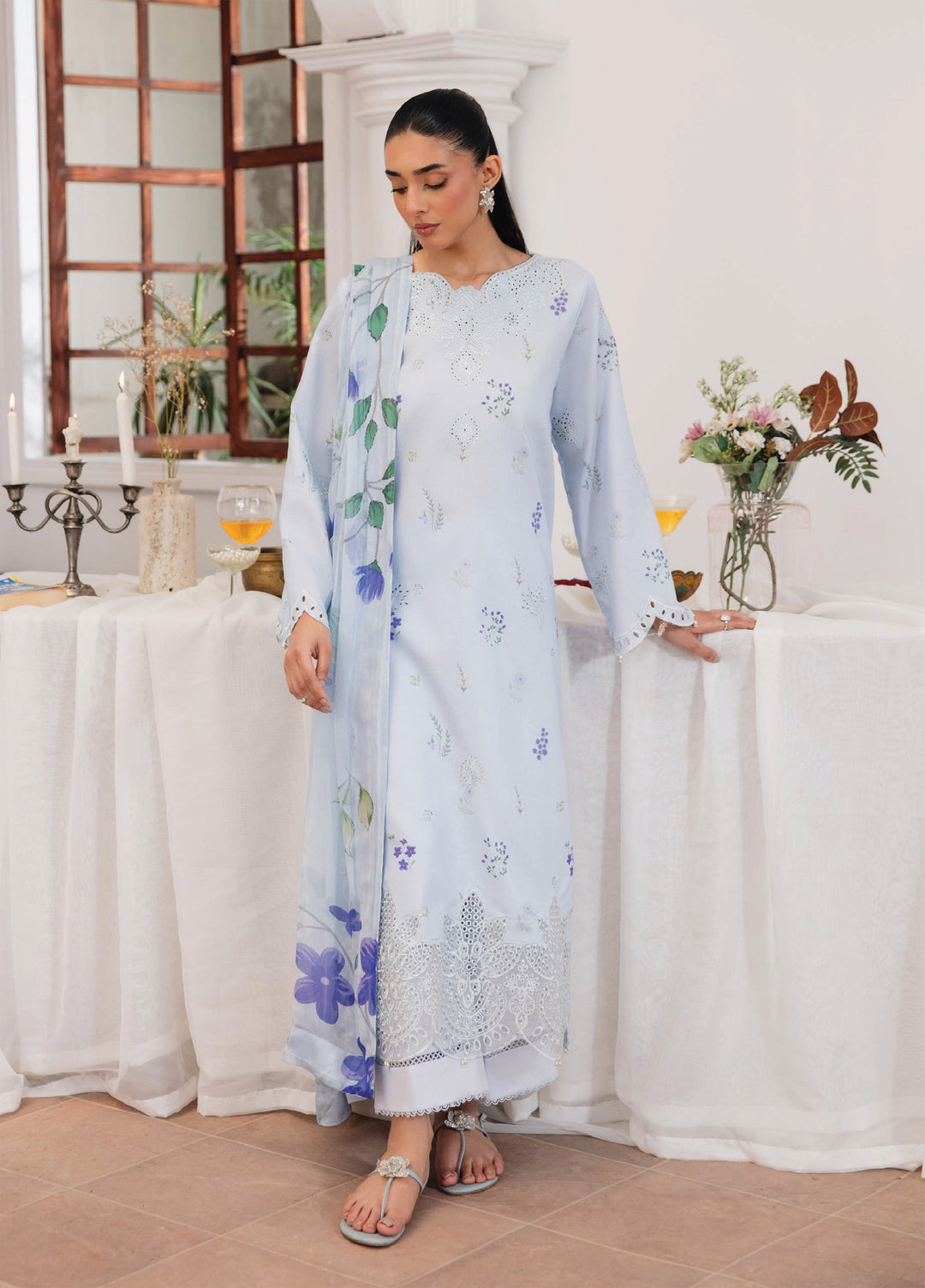 Summer Breeze by Humdum Unstitched Embroidered Lawn 3 Piece Suit HD26ULSB D-10 - Casual Collection