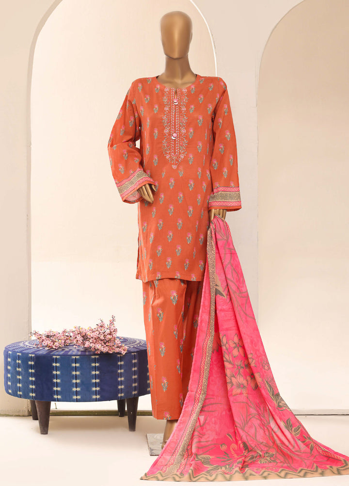 HZ Textiles RTW Printed Lawn 3 Piece Suit HZ26PPL LPE-3P-069 - Casual Collection