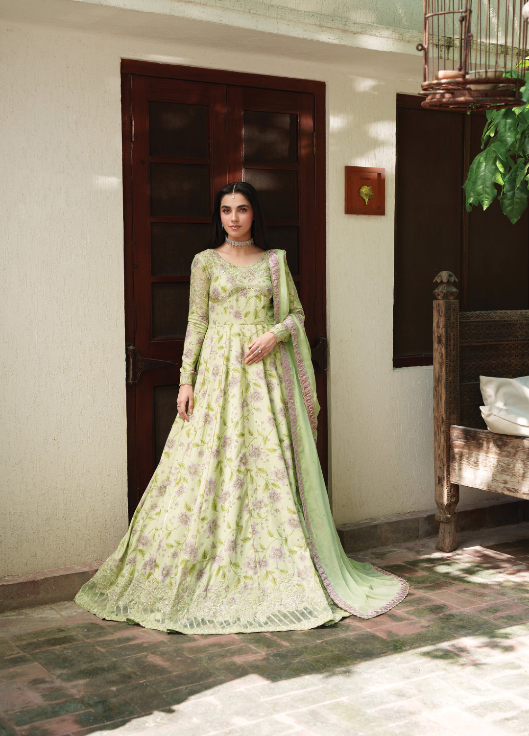 Shagun by Neeshay Unstitched Embroidered Raw Silk 2 Piece Suit NSH26US Abeer - Festive Collection