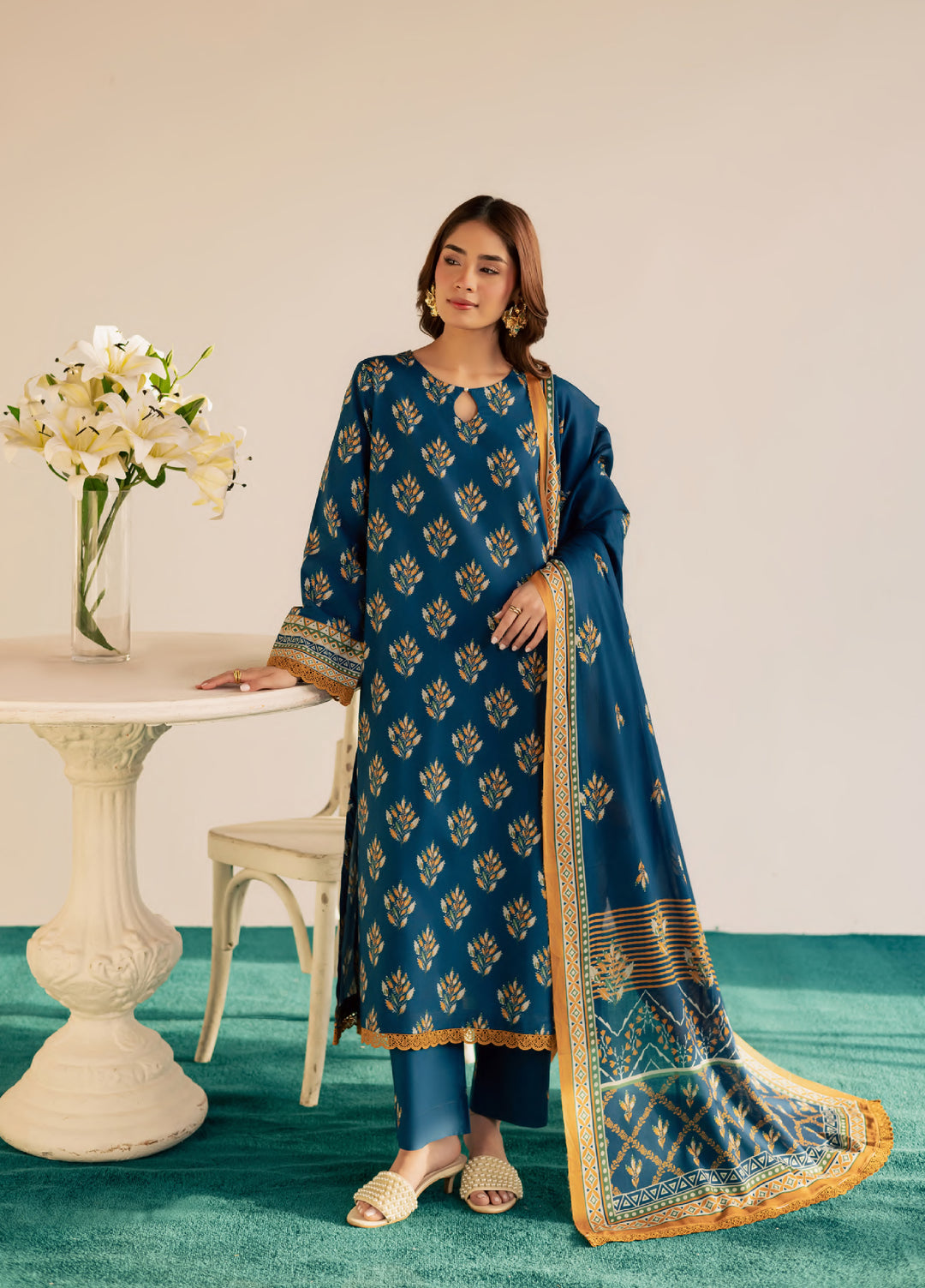 Print Diary by Rashid Textiles Unstitched Printed Lawn 3 Piece Suit RT26UPG 3774 - Casual Collection