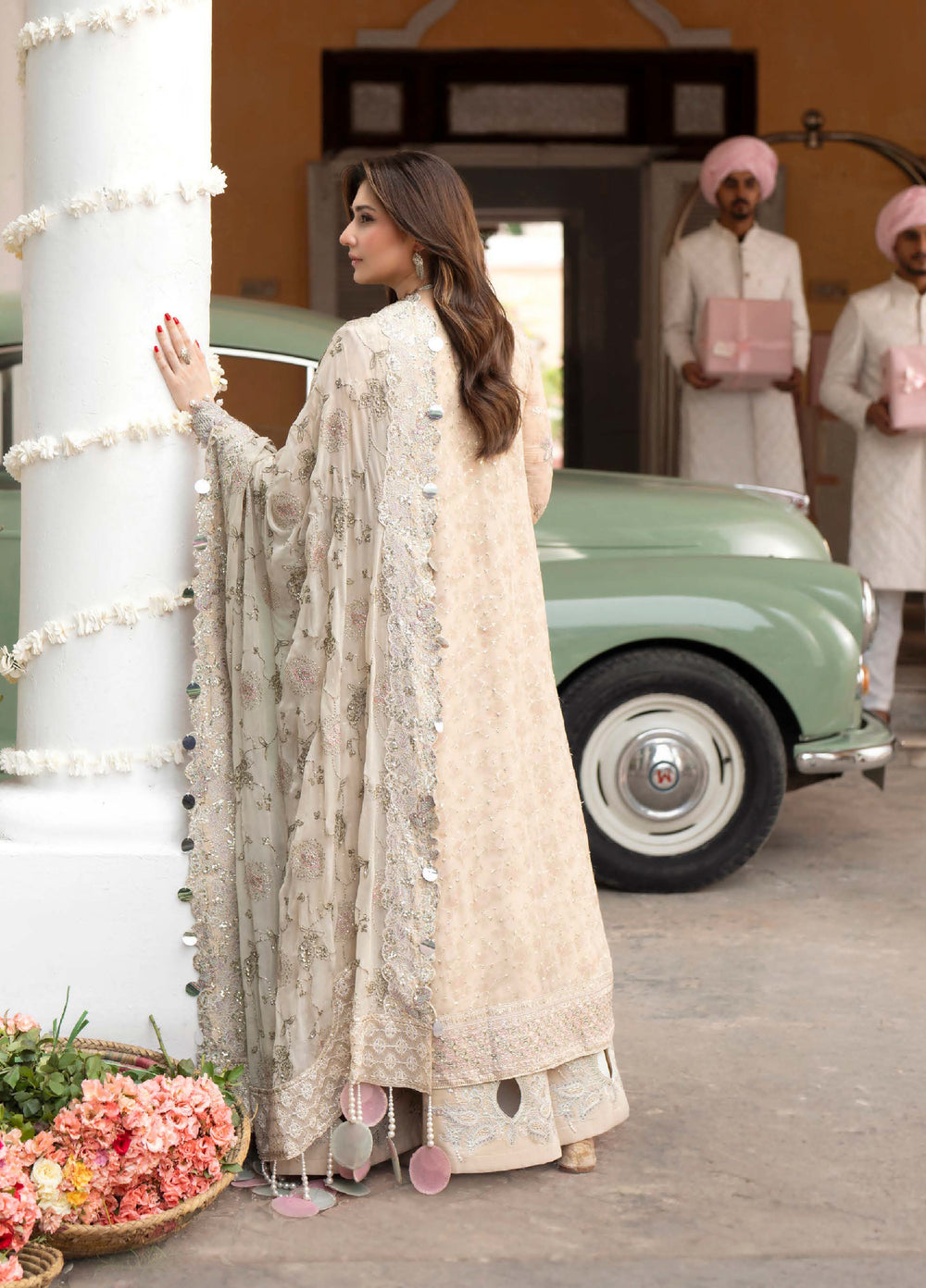 Jhoomro by Nureh Unstitched Embroidered Chiffon 3 Piece Suit NU26UJW NL-96 - Wedding Collection