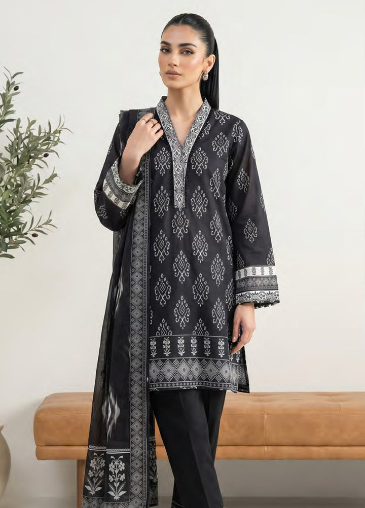 Monochrome by Lakhany Unstitched Printed Lawn 3 Piece Suit LSM26ULM Lakhany LG-SG-0134 - Casual Collection