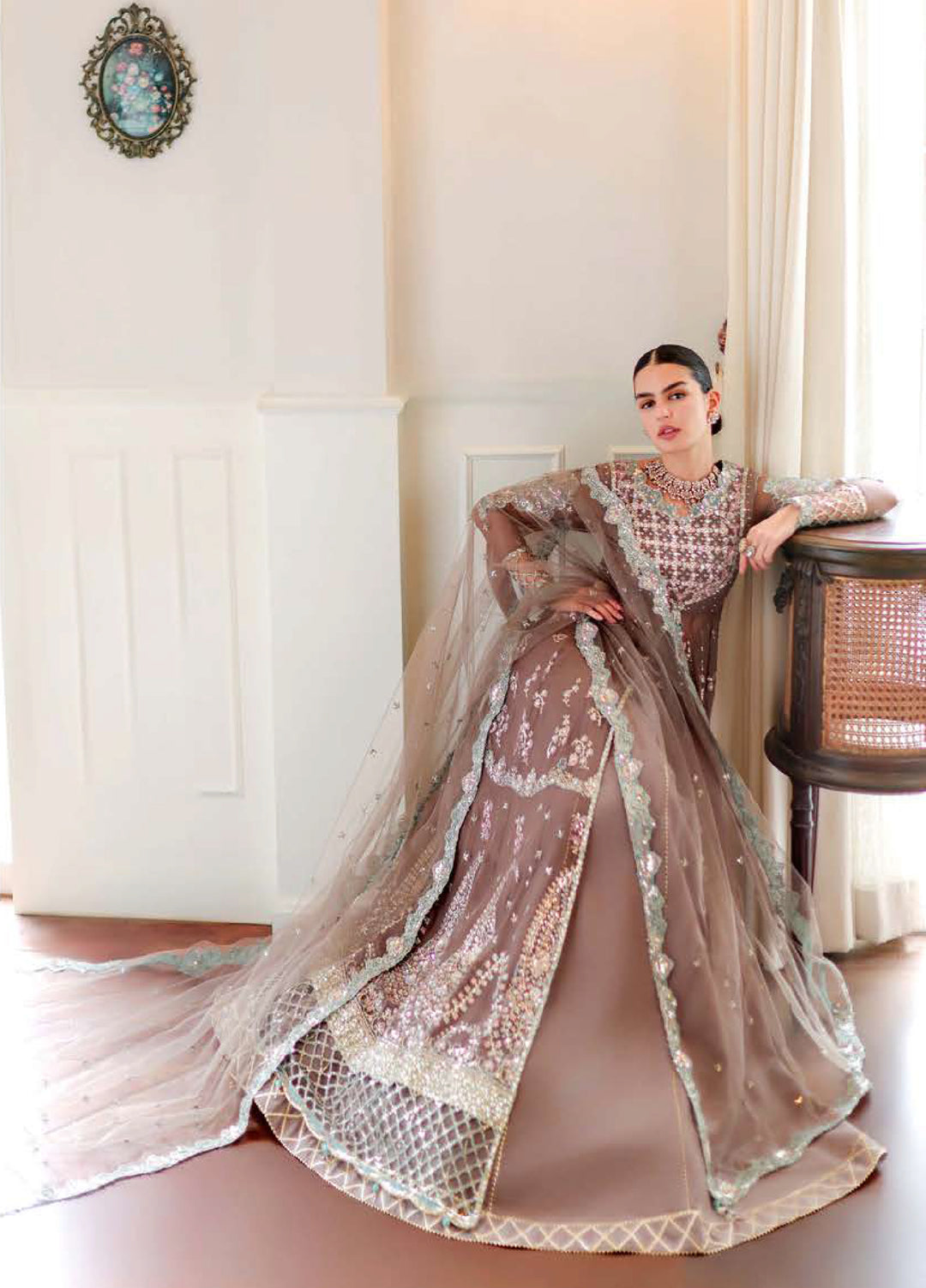 Whispers of Grace by Roheenaz Unstitched Embroidered Chiffon 3 Piece Suit RN26UWG Maeve RUNCH260203 - Wedding Collection