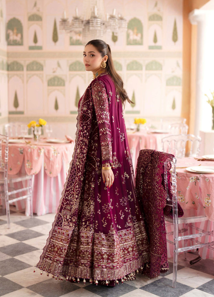 Jhoomro by Nureh Unstitched Embroidered Chiffon 3 Piece Suit NU26UJW NL-97 - Wedding Collection