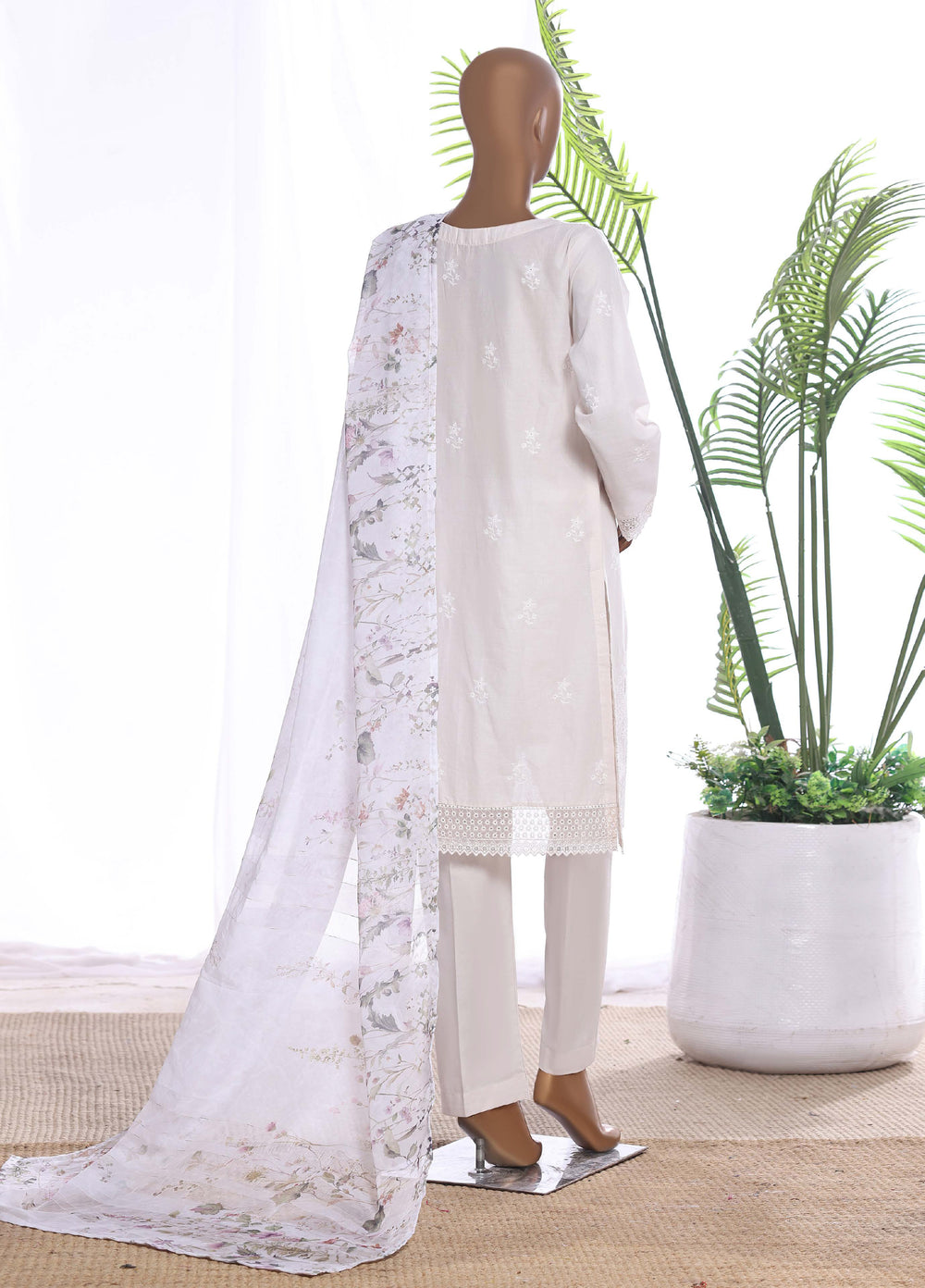 HZ Textiles Women RTW Chikankari Organza 3 Piece Suit HZ26POF CSE-3P-225 - Festive Collection