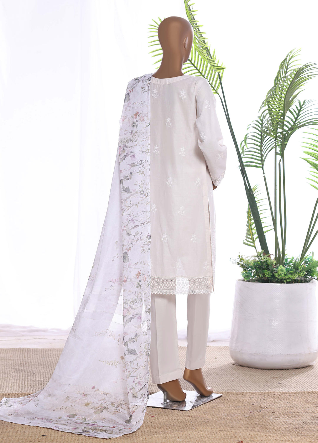 HZ Textiles Women RTW Chikankari Organza 3 Piece Suit HZ26POF CSE-3P-225 - Festive Collection