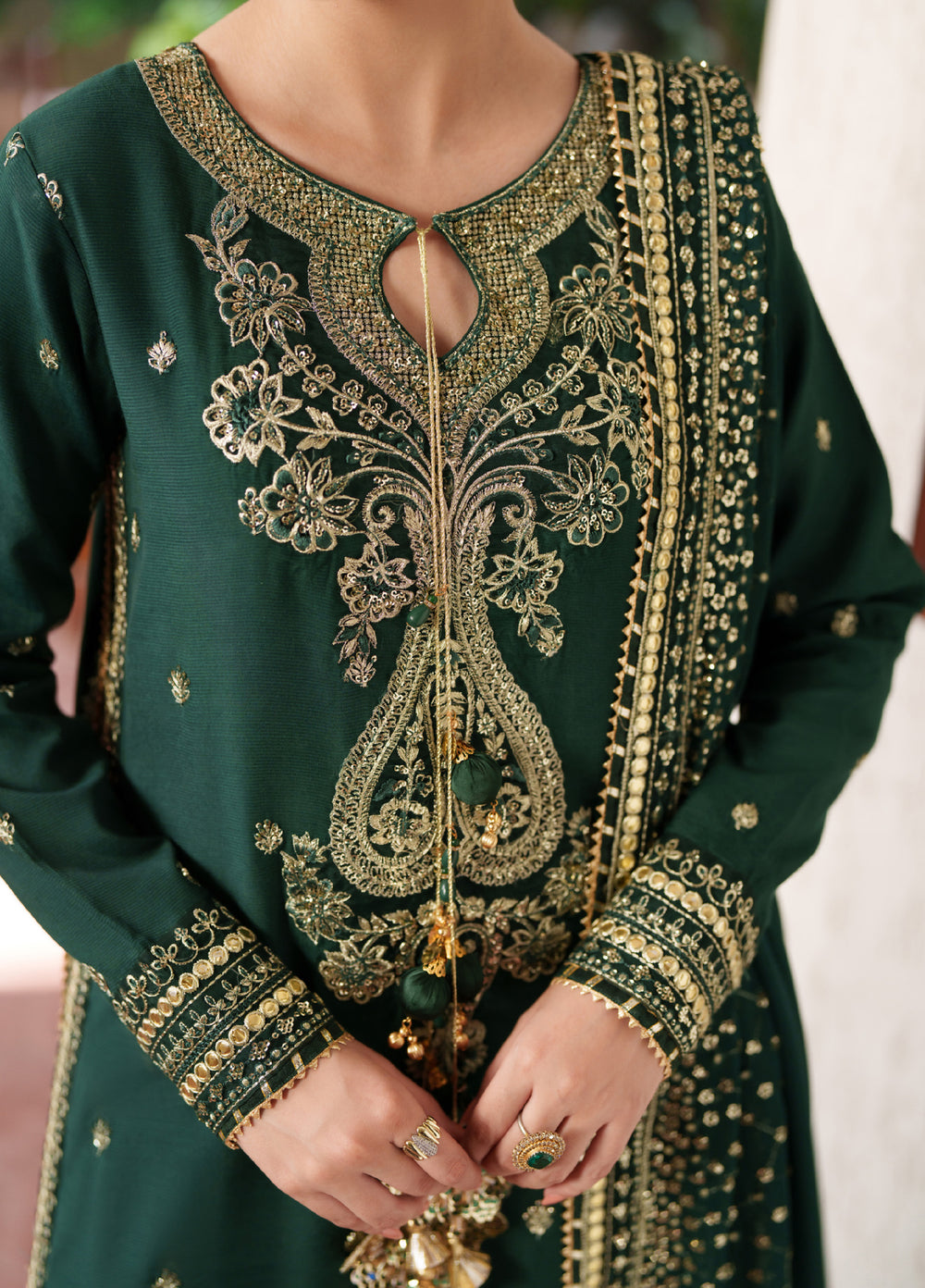 Shagun by Neeshay Unstitched Embroidered Raw Silk 3 Piece Suit NSH26US Gohar - Festive Collection
