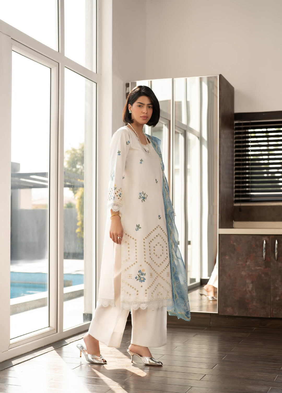Ekiya by Rashid Textiles Unstitched Embroidered Lawn 3 Piece Suit RT26ULE 3764 - Casual Collection