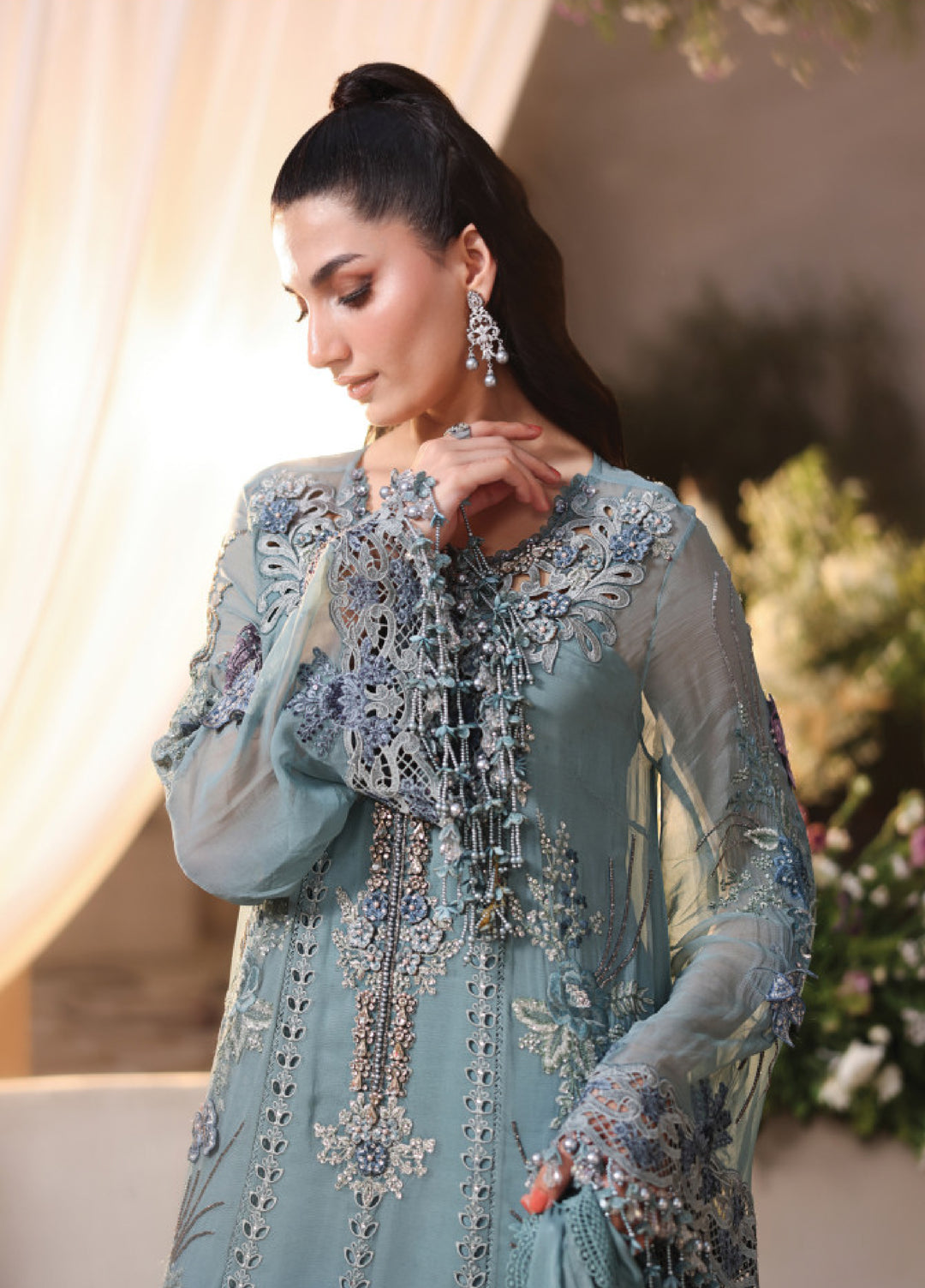 Maria B Unstitched Embroidered Chiffon 3 Piece Suit MB26UCF D6 - Festive Collection