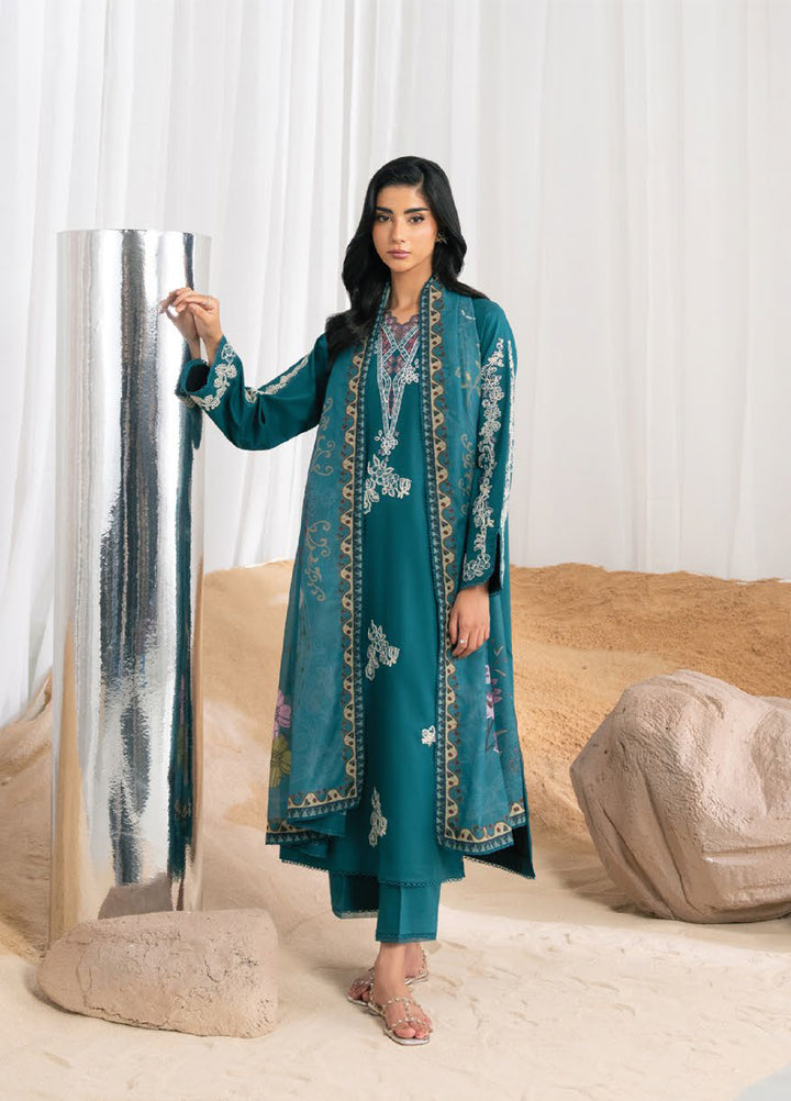 Nysa by Seran Unstitched Embroidered Cambric 3 Piece Suit SN26UNC Ryle D-12 - Casual Collection