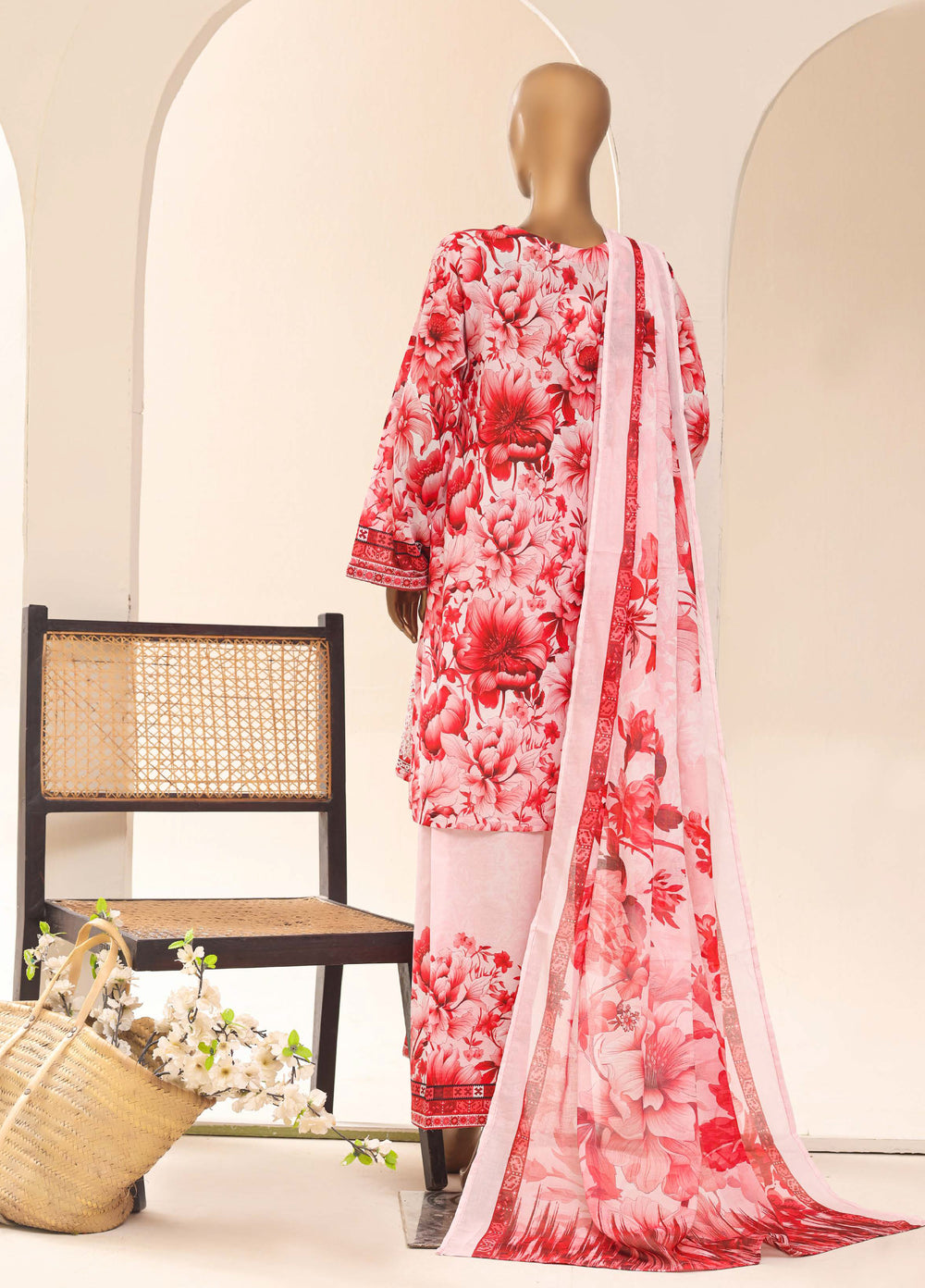 HZ Textiles RTW Printed Lawn 3 Piece Suit HZ26PPL LPE-3P-065 - Casual Collection