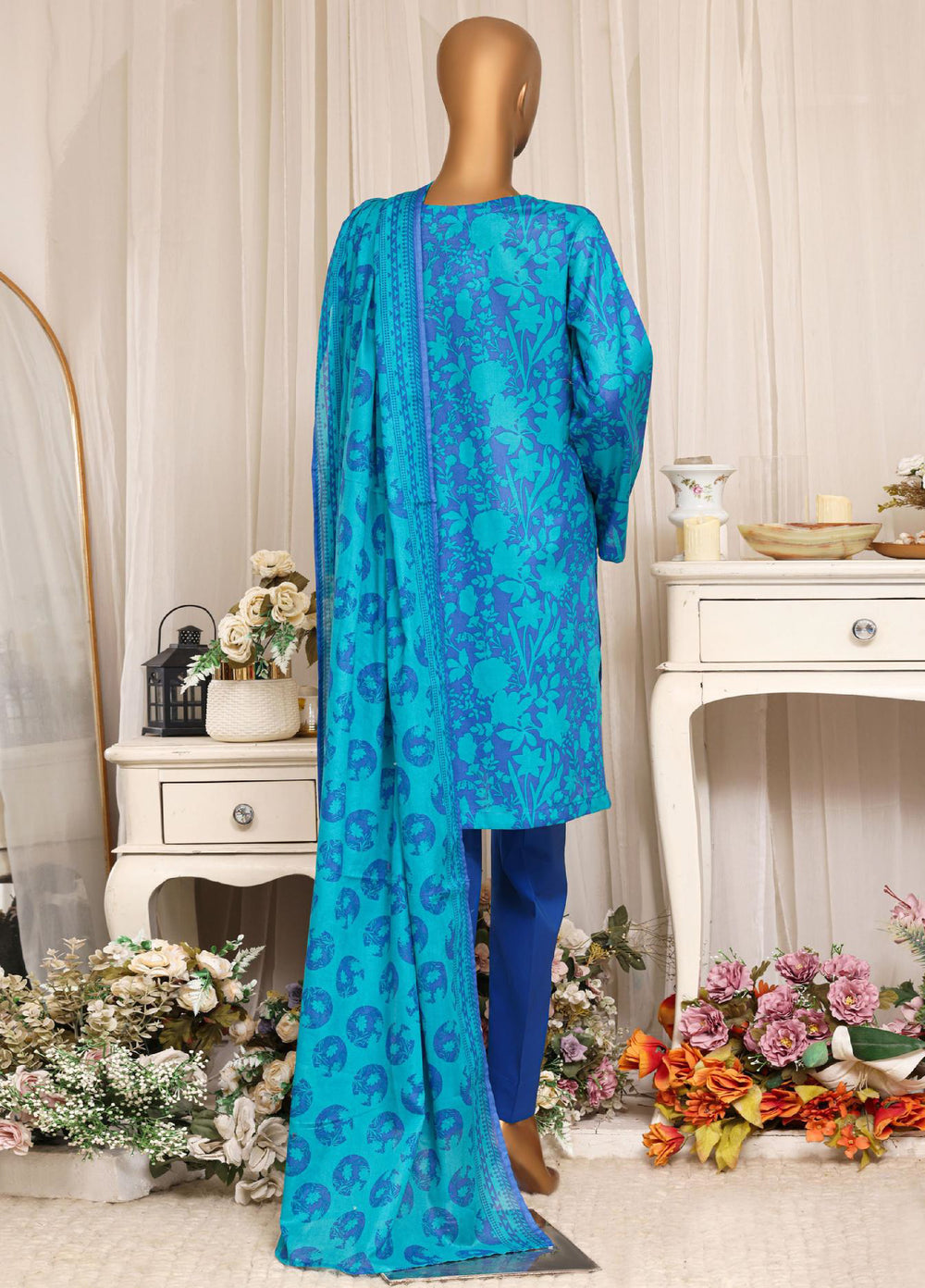HZ Textiles RTW Printed Lawn 3 Piece Suit HZ26PPL LPT-3P-2613 - Casual Collection