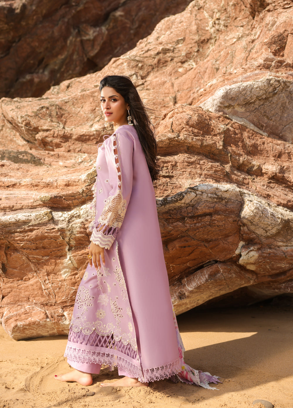 Summer Dream by Manara Unstitched Embroidered Lawn 3 Piece Suit MN26USDL Lavender Dream-09 - Casual Collection