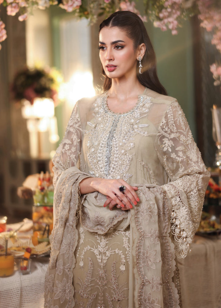 Maria B Unstitched Embroidered Chiffon 3 Piece Suit MB26UCF D3 - Festive Collection