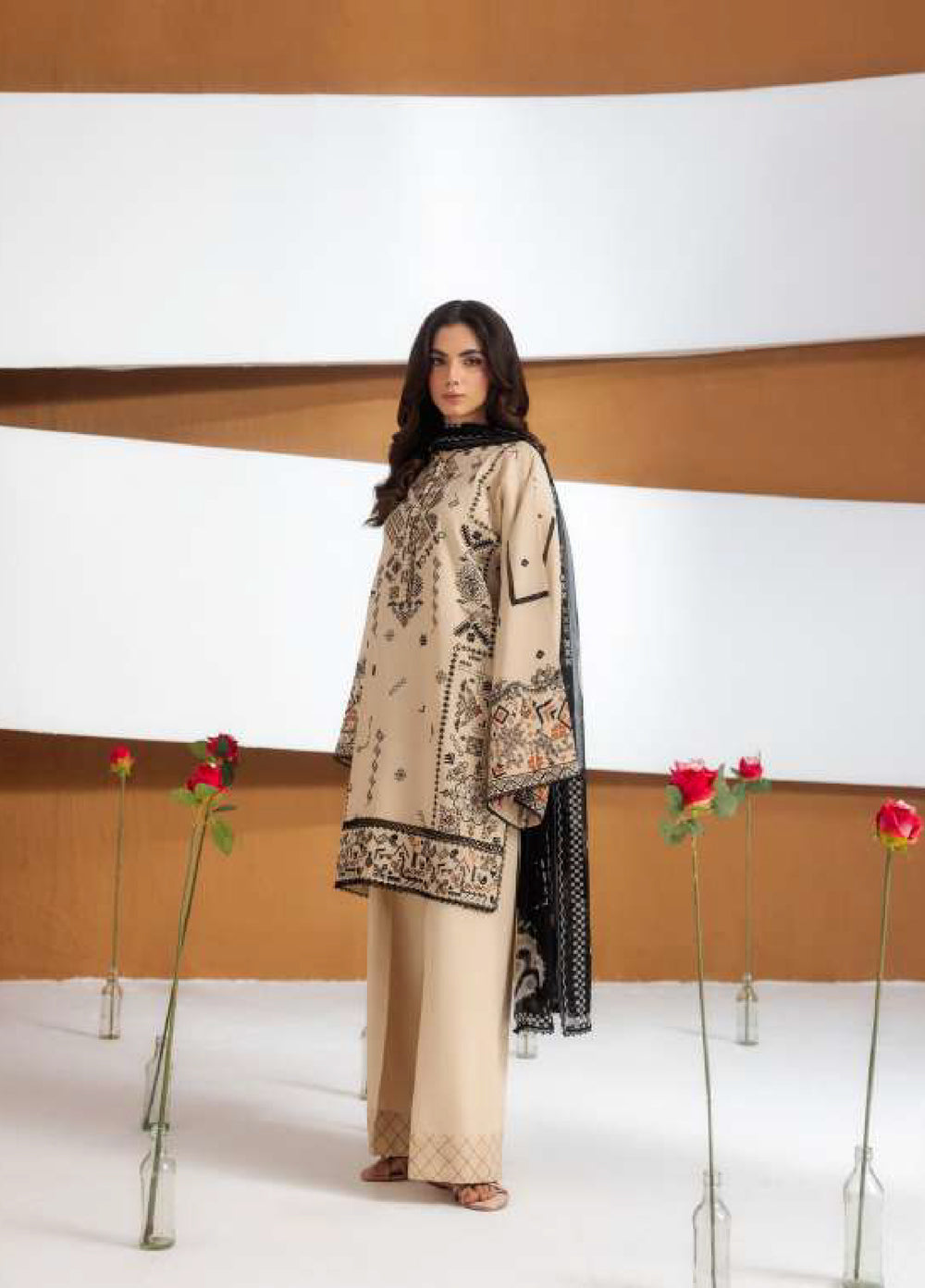 Intermix Zync by Florent Unstitched Embroidered Viscose 3 Piece Suit FL26UIZ FZ-5A - Casual Collection