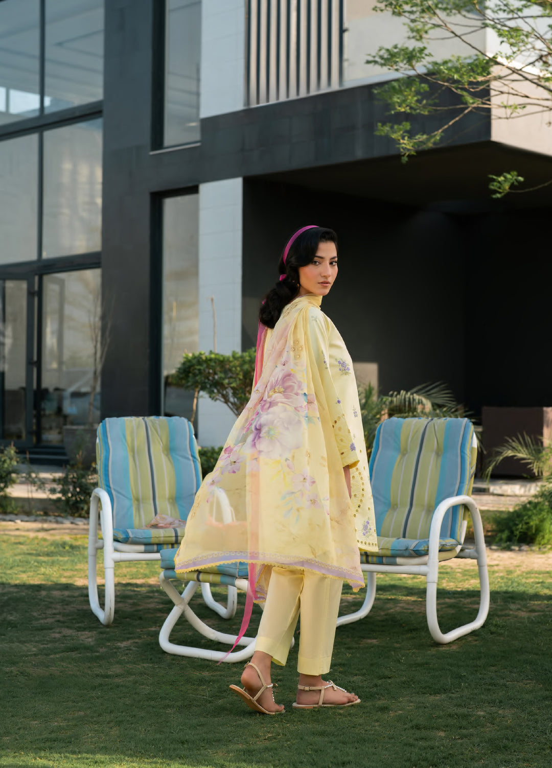 Ekiya by Rashid Textiles Unstitched Embroidered Lawn 3 Piece Suit RT26ULE 3761 - Casual Collection