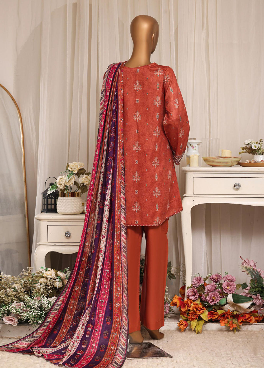 HZ Textiles RTW Printed Lawn 3 Piece Suit HZ26PPL LPT-3P-2609 - Casual Collection