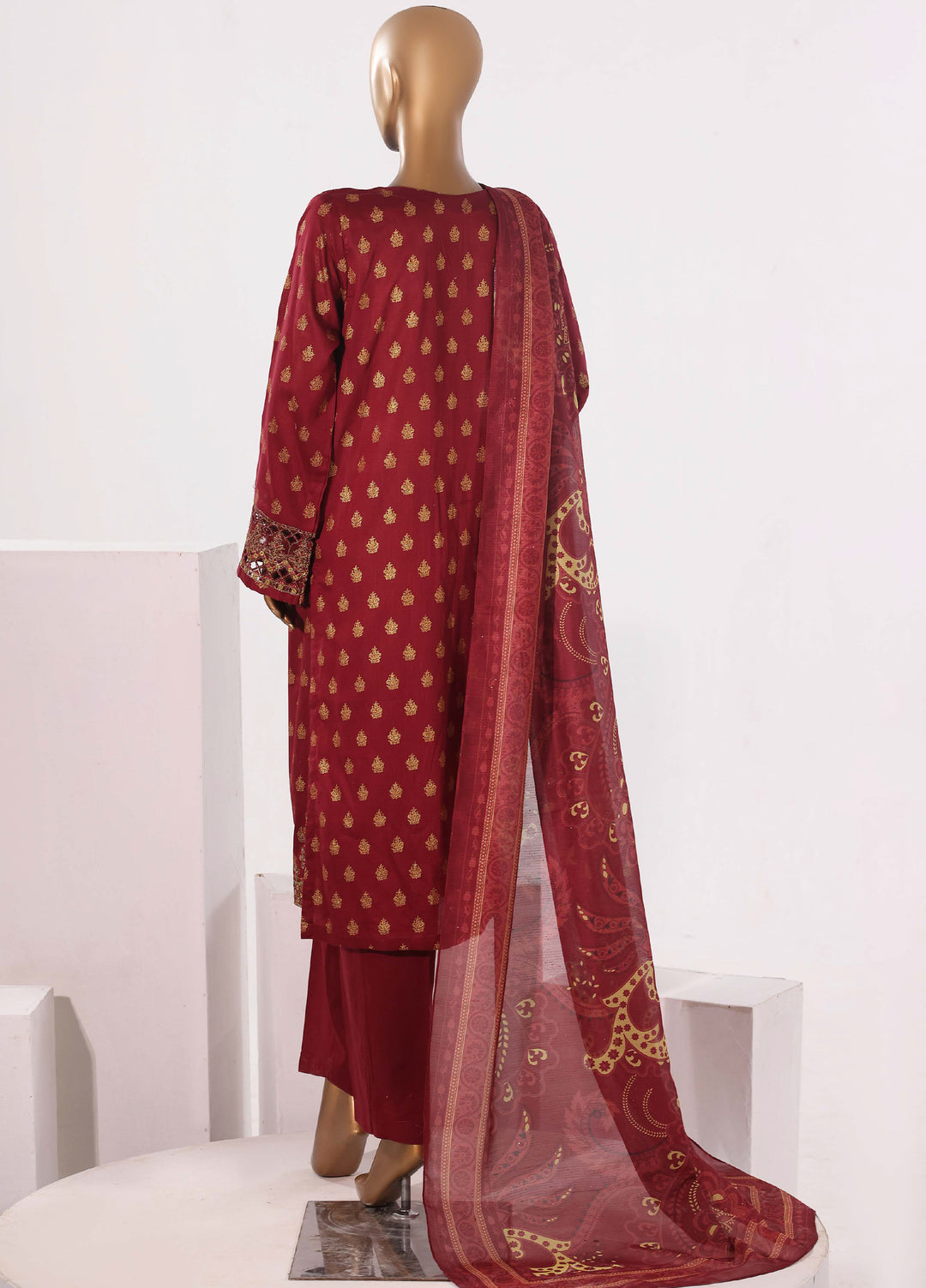 Block and Bloom by HZ Textiles RTW Embroidered Cotton 3 Piece Suit HZ26PCB SBE-004-3P - Casual Collection