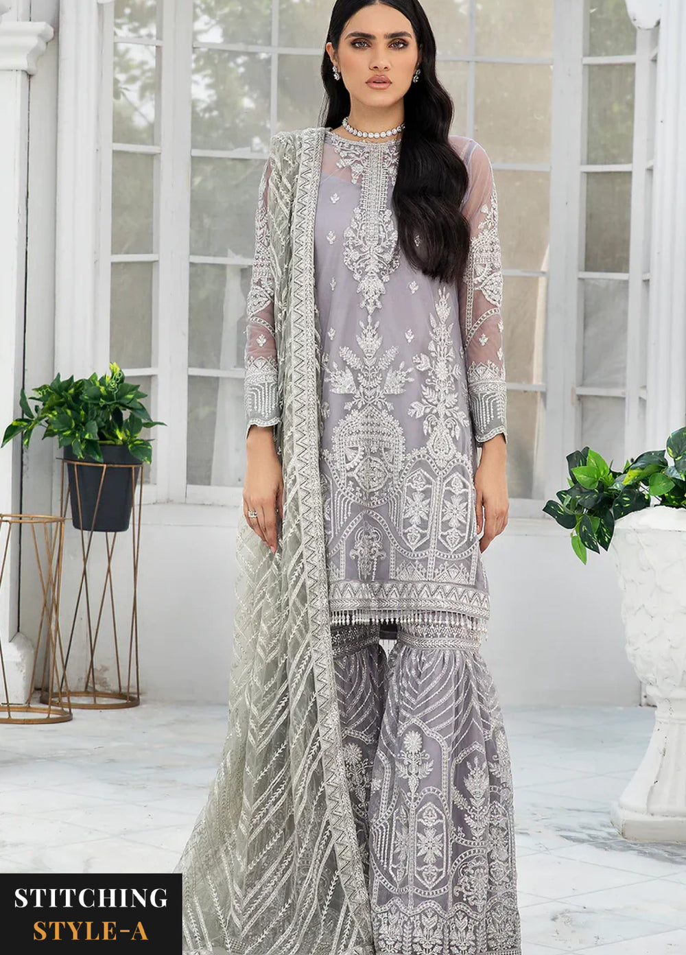 Zarif Women Unstitched Embroidered Net 3 Piece Suit ZR26UFC MERYL - Festive Collection