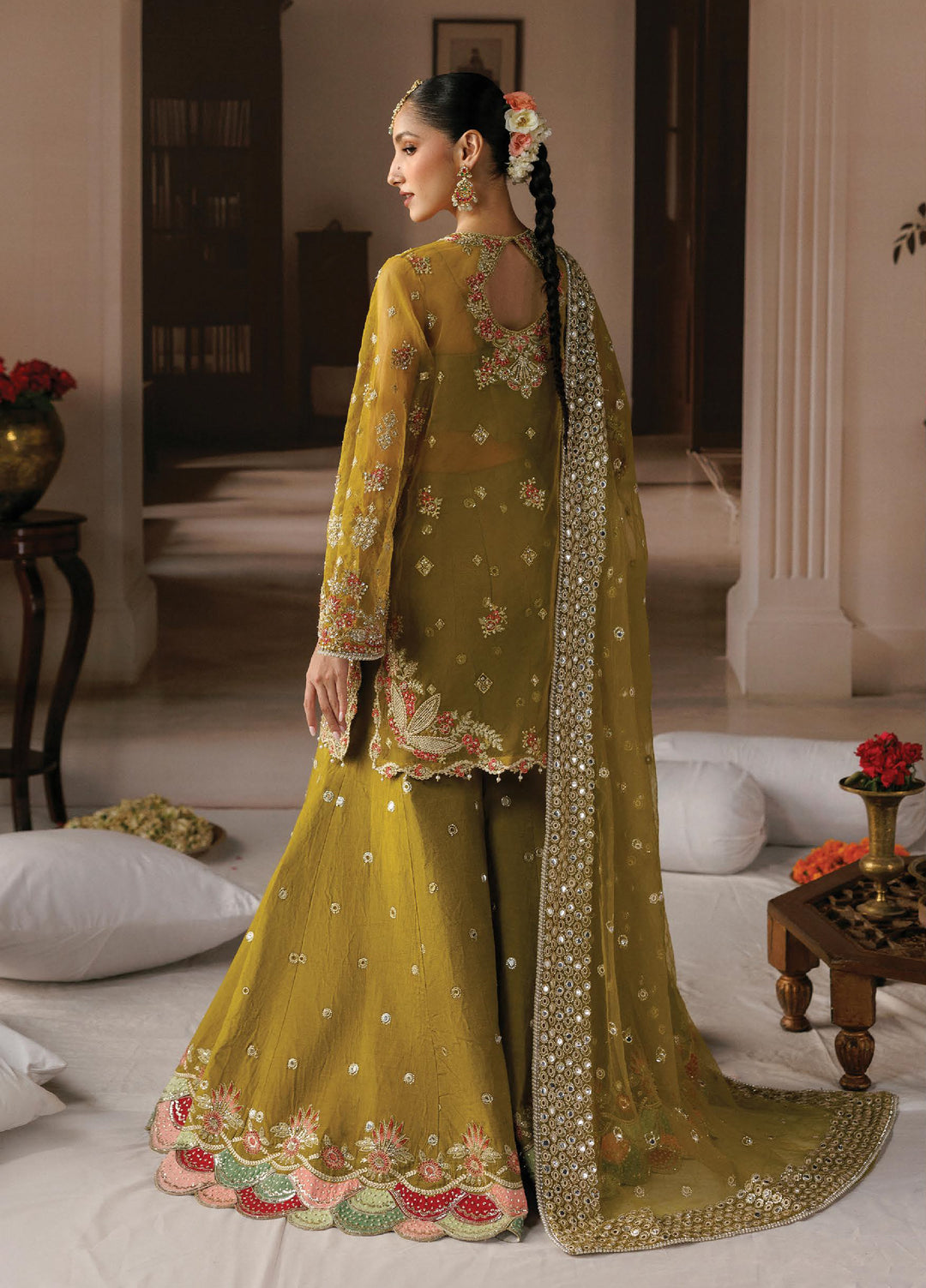 Shehnai by Afrozeh Unstitched Hand work Organza 3 Piece Suit AF26USW Zarminay AFR-0152 - Wedding Collection
