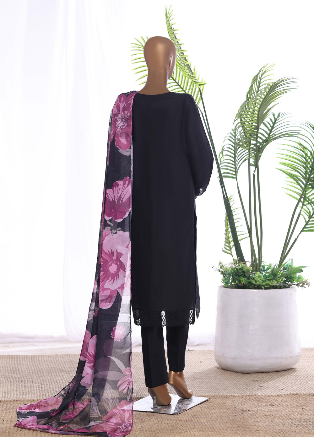 HZ Textiles Women RTW Chikankari Organza 3 Piece Suit HZ26POF CSE-3P-221 - Festive Collection