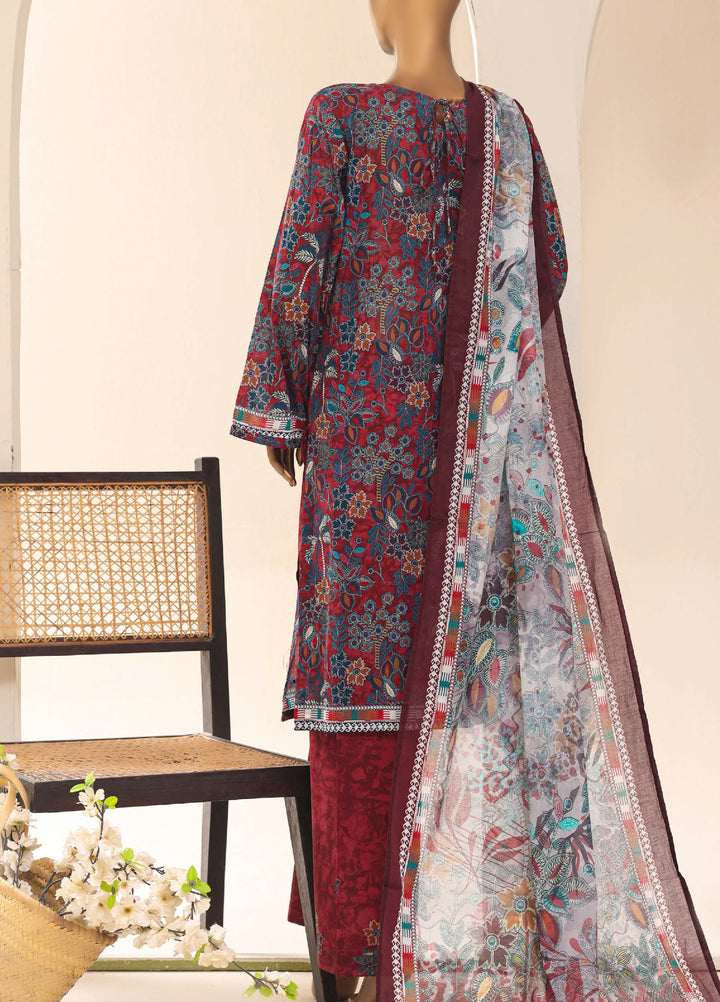 HZ Textiles RTW Printed Lawn 3 Piece Suit HZ26PPL LPE-3P-068 - Casual Collection