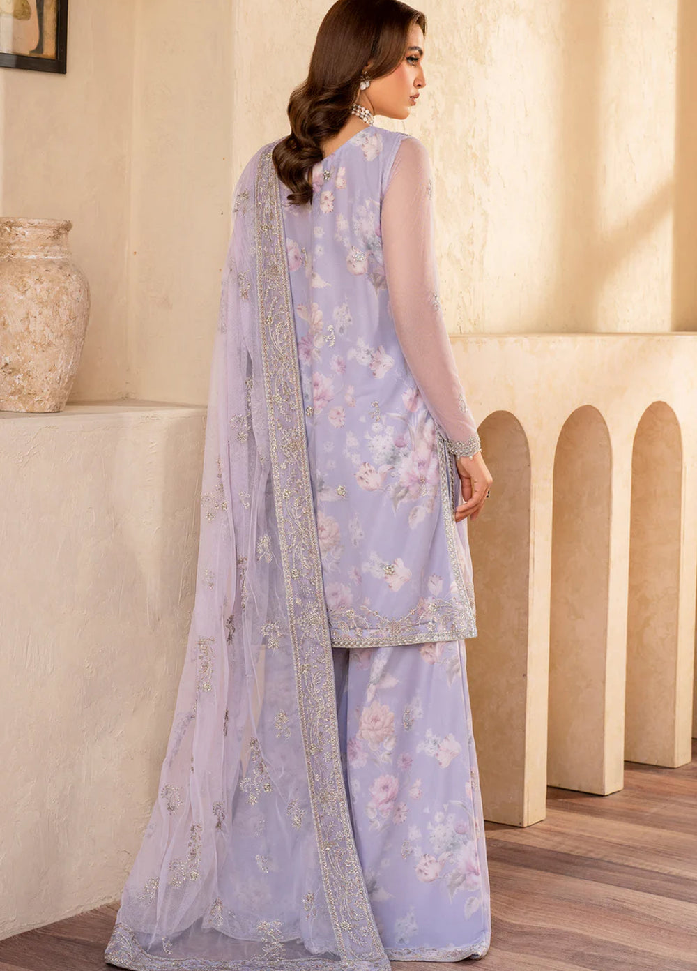 Zarif Women Unstitched Embroidered Net 3 Piece Suit ZR26UFC LOTUS - Festive Collection