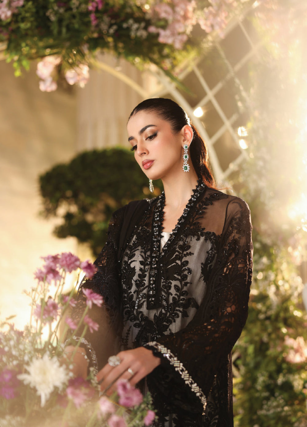 Maria B Unstitched Embroidered Chiffon 3 Piece Suit MB26UCF D1 - Festive Collection
