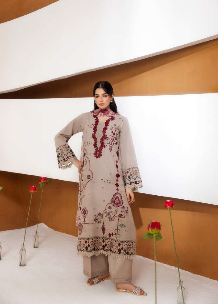 Intermix Zync by Florent Unstitched Embroidered Viscose 3 Piece Suit FL26UIZ FZ-4B - Casual Collection