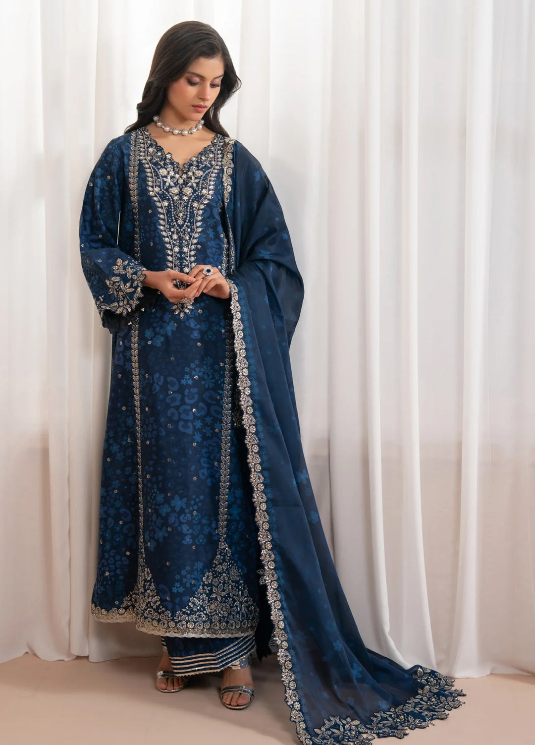 Deme by Xenia Formals Unstitched Embroidered Lawn 3 Piece Suit XE26UDF D-3 Ryelle - Festive Collection