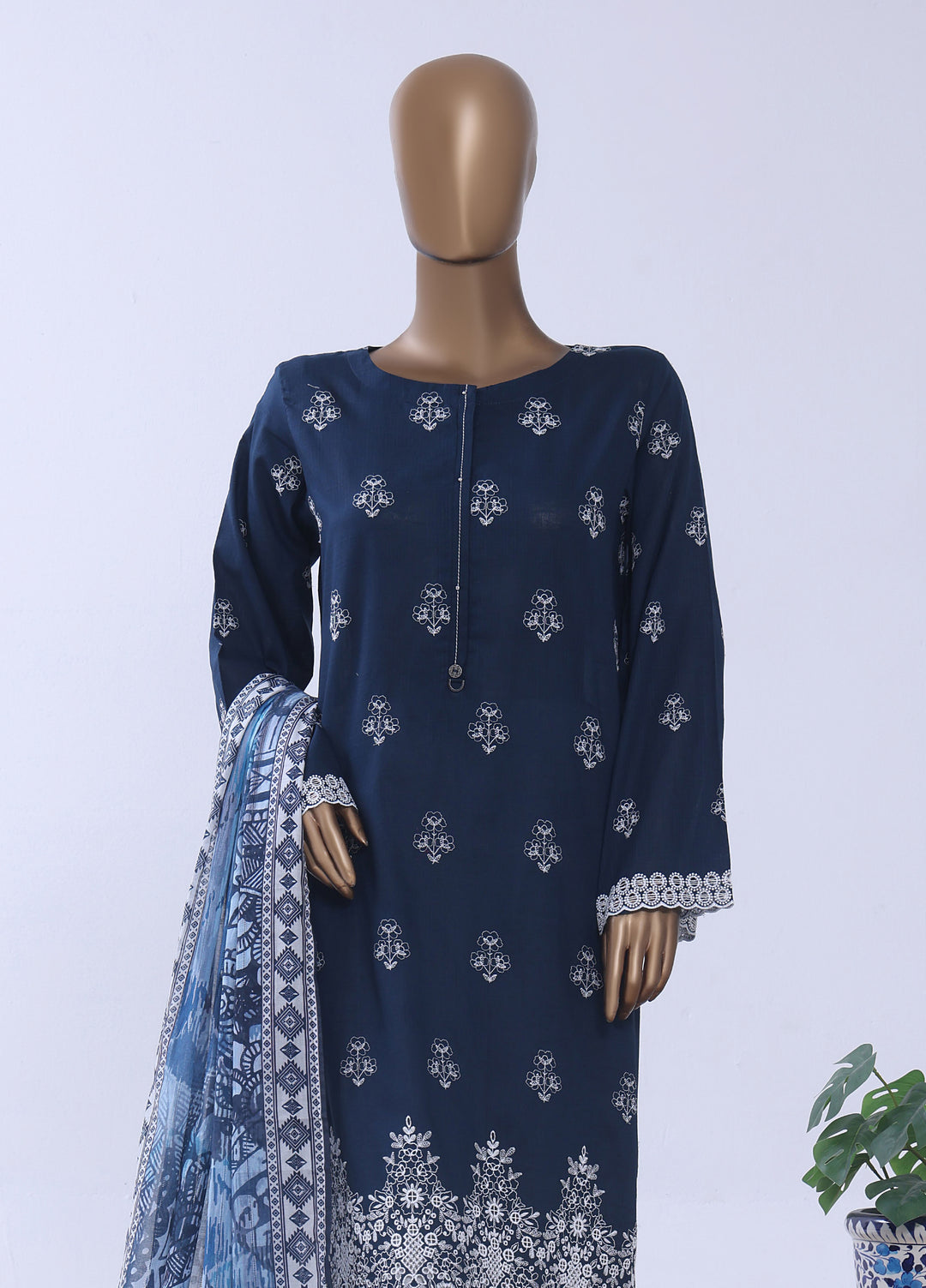 HZ Textiles RTW Embroidered Cross Hatch 3 Piece Suit HZ26PCL Sbe-3P-081 - Casual Collection
