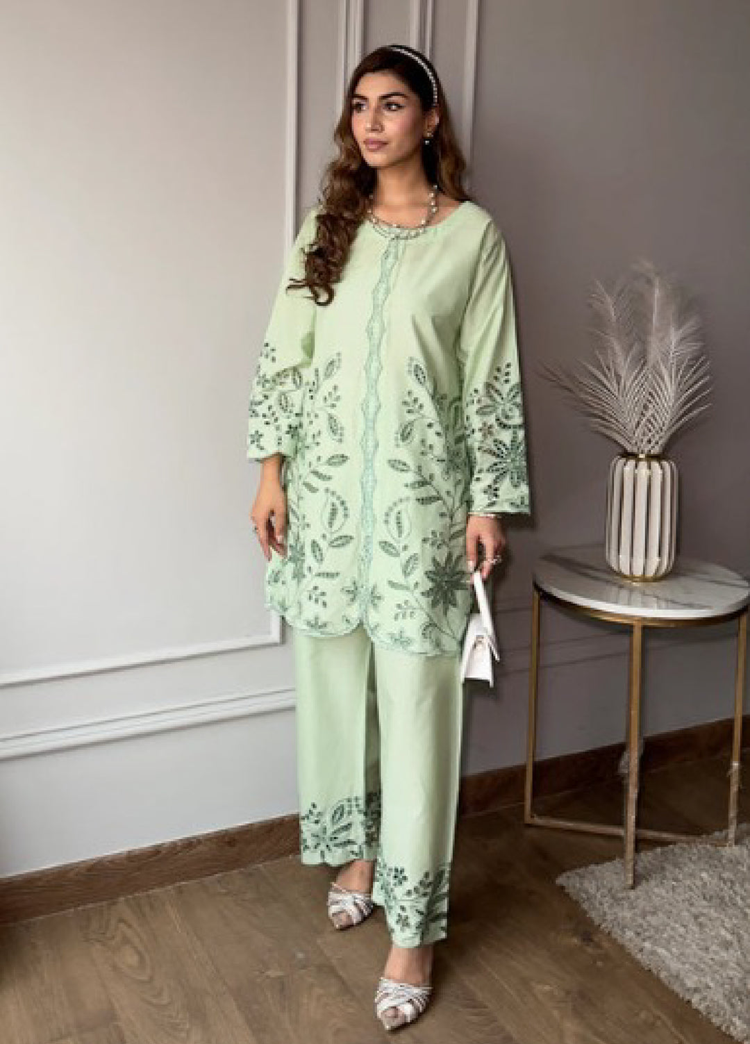 Rashid Textiles Women RTW Embroidered Lawn 2 Piece Suit D-03 Green - Casual Collection