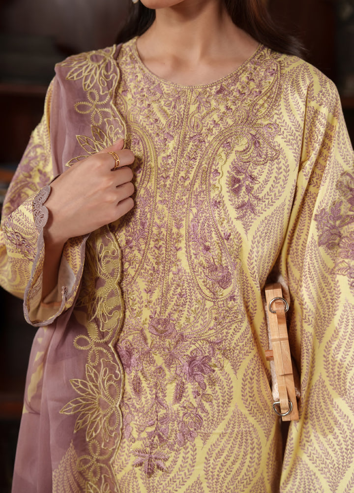 Bloom Enara by Rashid Textiles Unstitched Embroidered Lawn 3 Piece Suit RT26ULB 1007 - Casual Collection