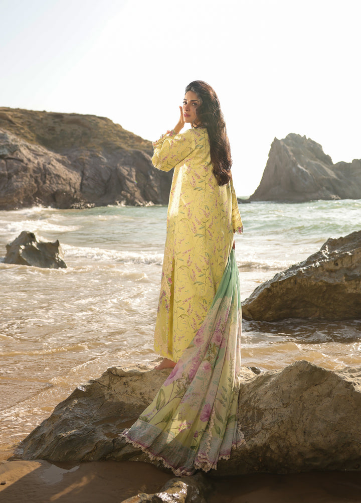 Summer Dream by Manara Unstitched Embroidered Lawn 3 Piece Suit MN26USDL Golden Haze-06 - Casual Collection