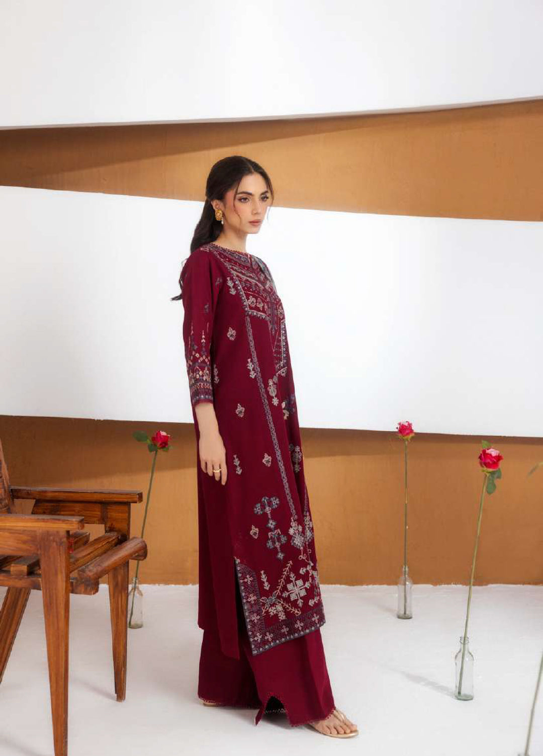 Intermix Zync by Florent Unstitched Embroidered Viscose 3 Piece Suit FL26UIZ FZ-7A - Casual Collection