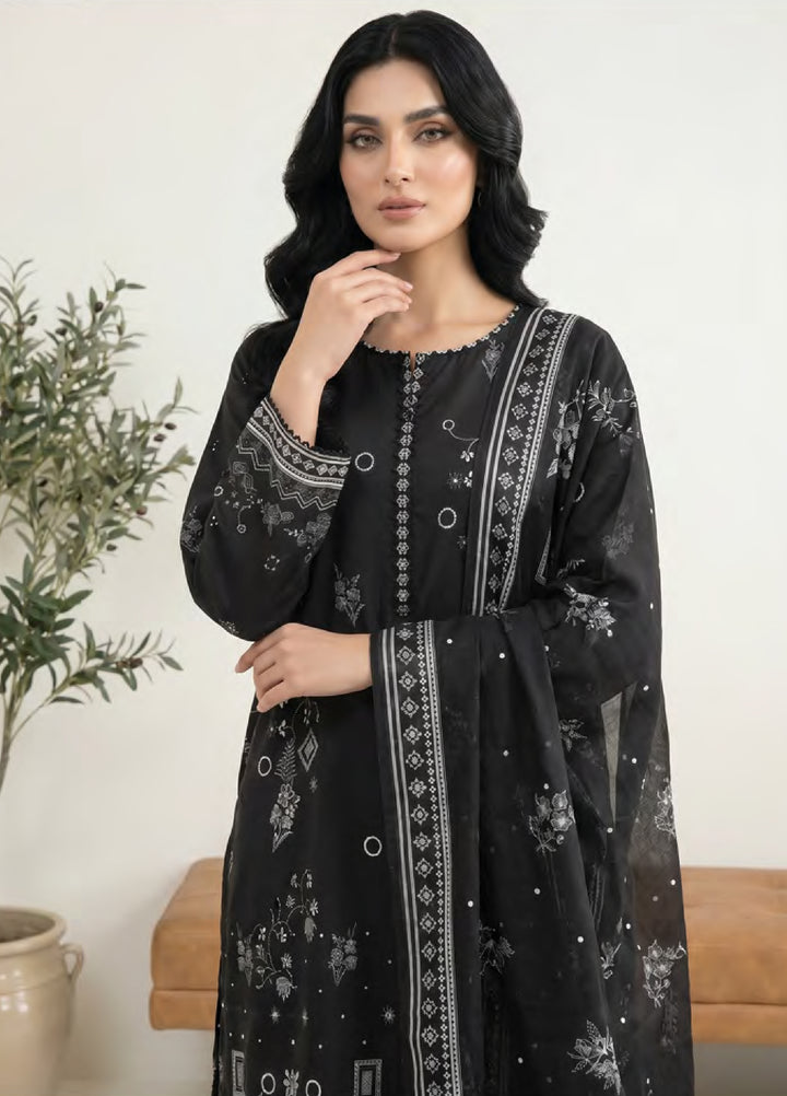 Monochrome by Lakhany Unstitched Printed Lawn 3 Piece Suit LSM26ULM Lakhany LG-RL-0480 - Casual Collection