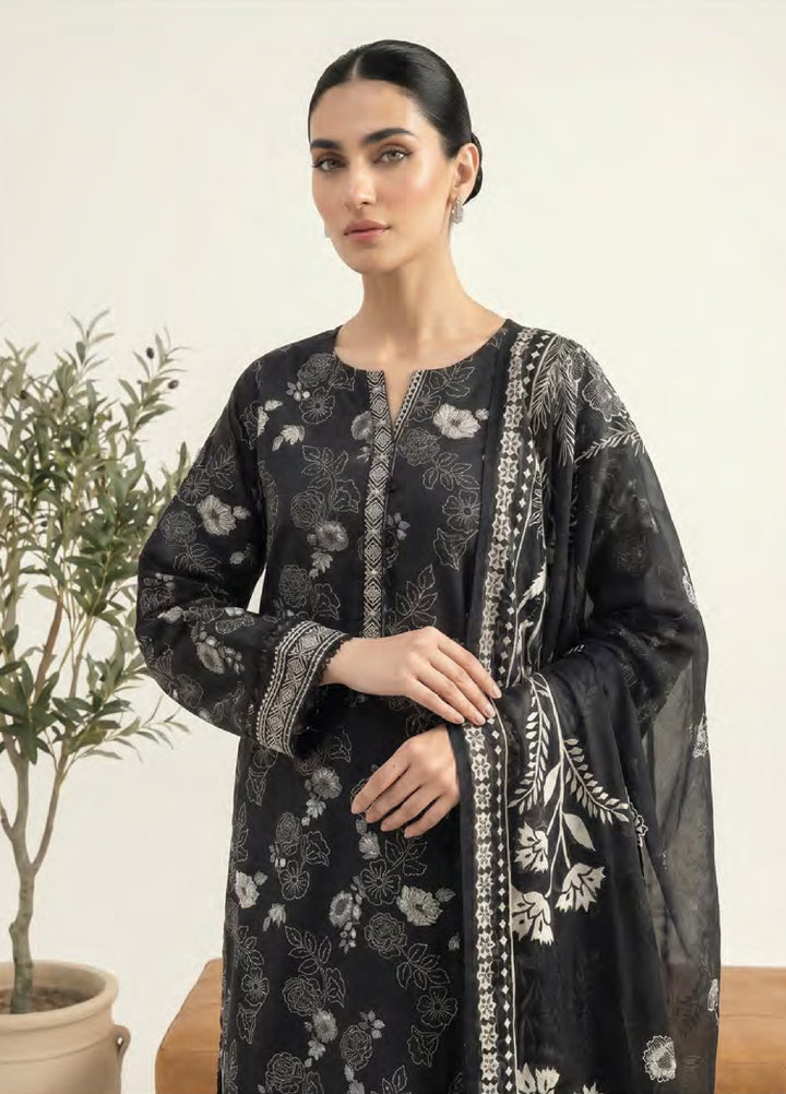 Monochrome by Lakhany Unstitched Printed Lawn 3 Piece Suit LSM26ULM Lakhany LG-UB-0383 - Casual Collection