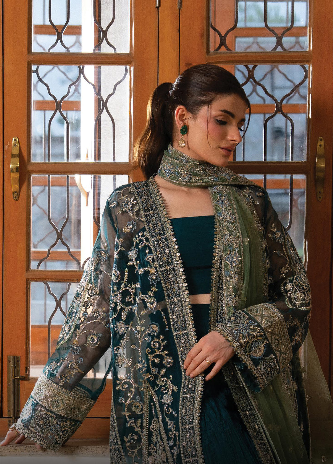 Pehli Nazar by Ayzel Unstitched Embroidered Organza 3 Piece Suit AAF26UPN Mayal AYZ-0163 - Wedding Collection